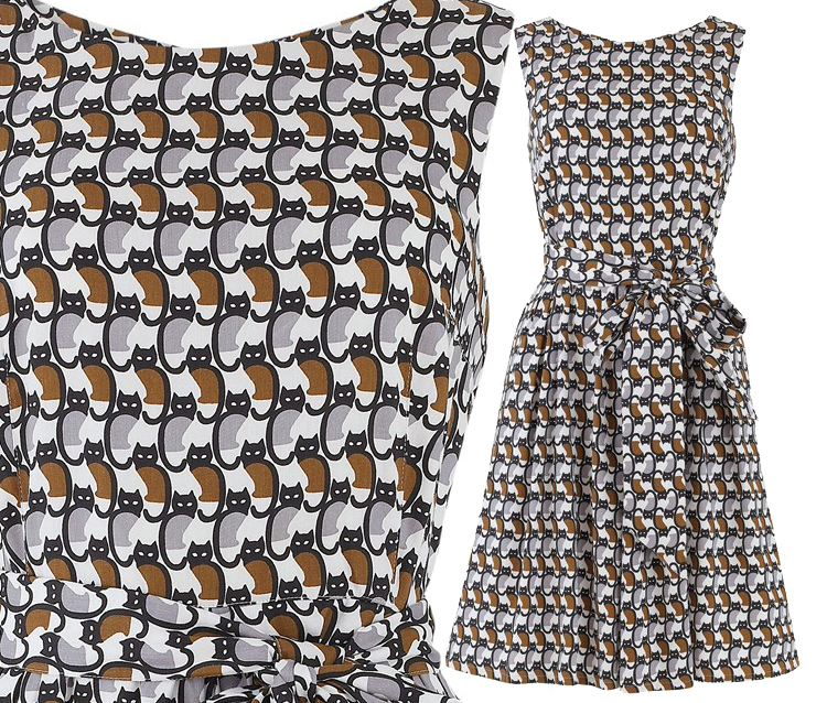 CAT PRINT DRESS