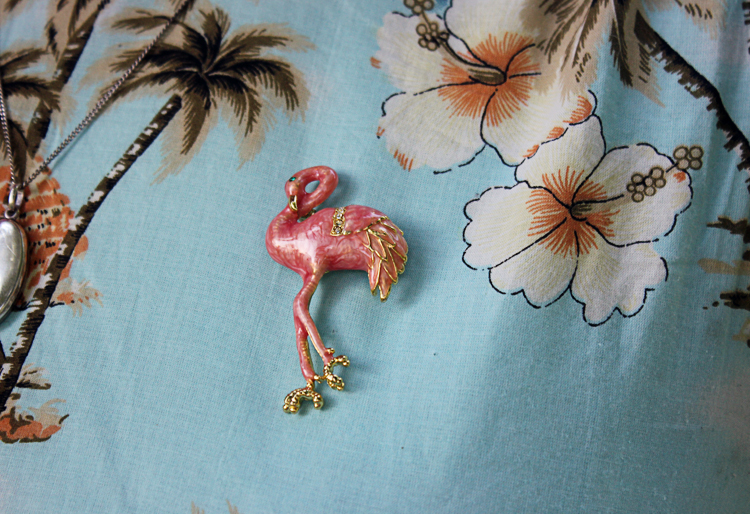 flamingo brooch