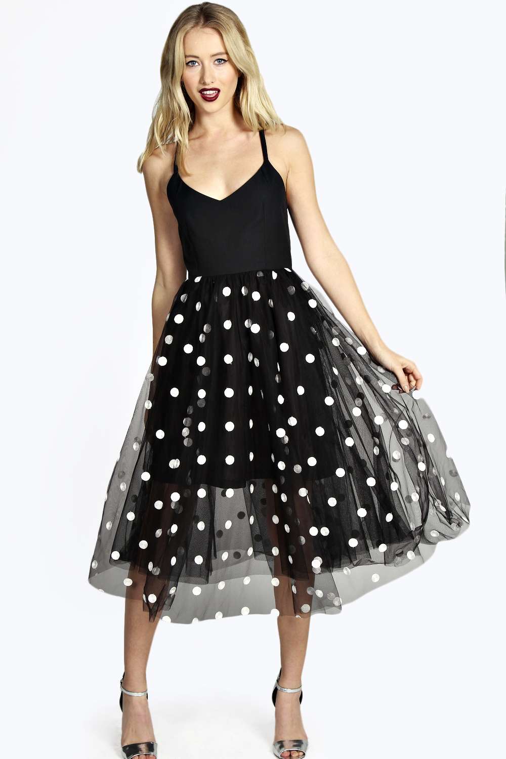 polka dot tulle dress