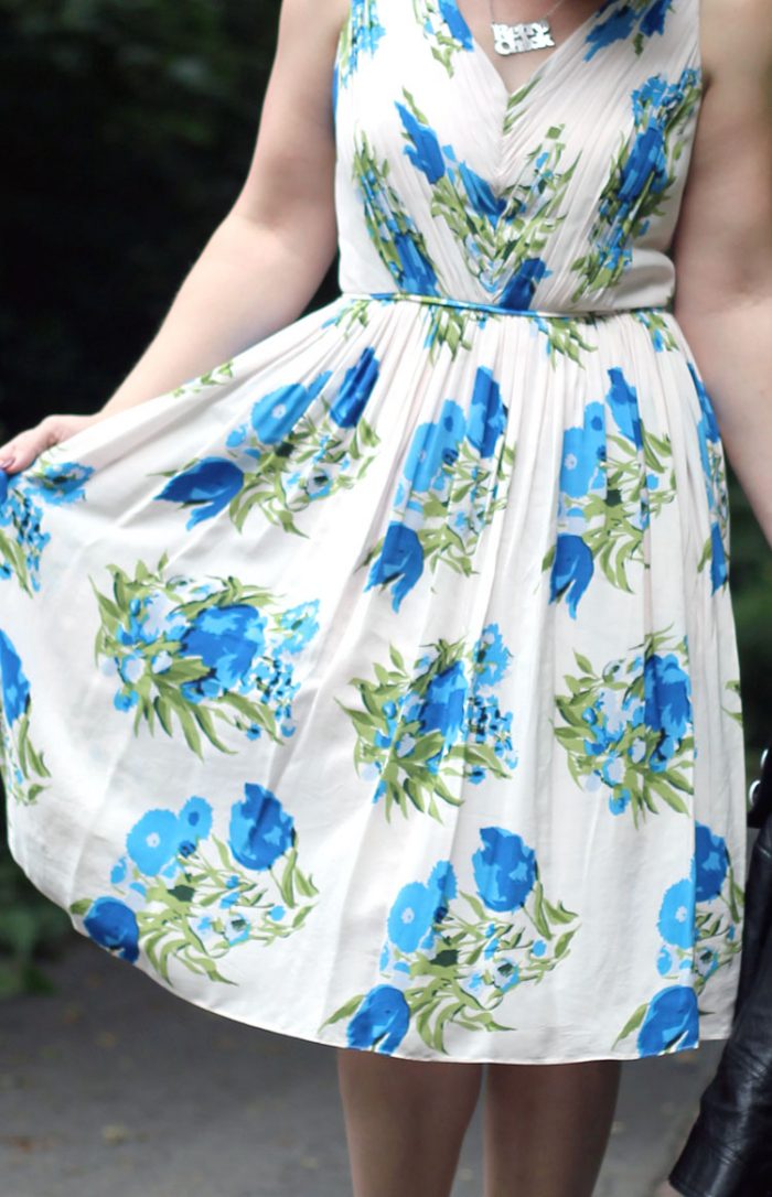 Blue and White Floral Dress