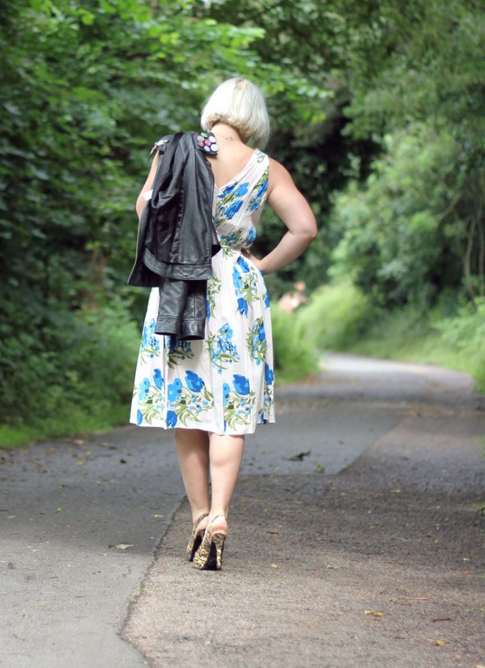 Floral Dress and Leather Jacket