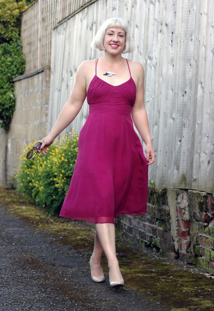 Pink Dress and Nude Courts