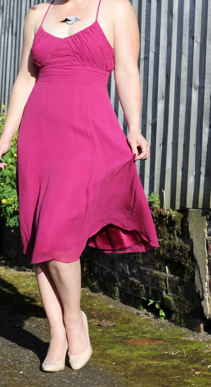 Pink Pleated Strappy Dress