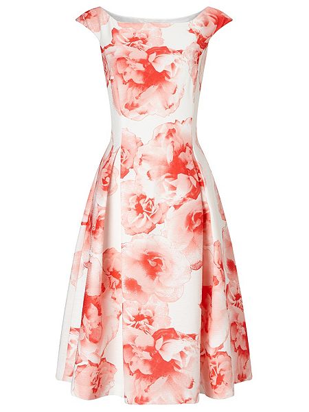 Pink Floral Bardot Dress