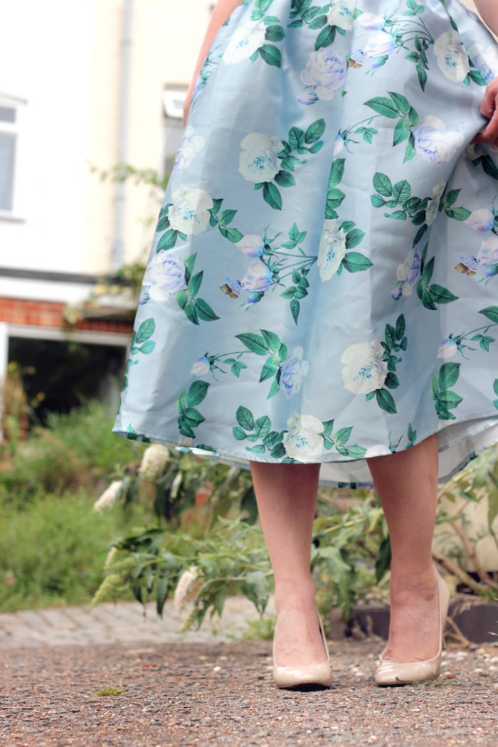 Midi skirt and court shoes