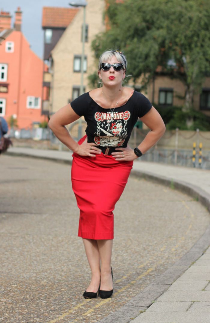 Pin Up Red Pencil Skirt