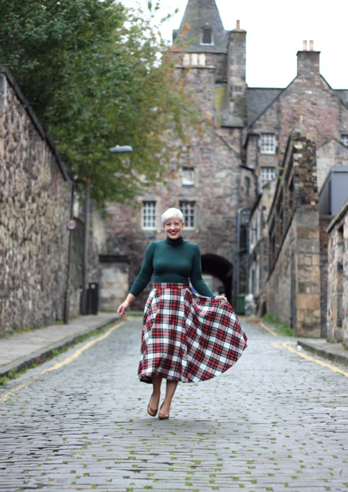 Tartan Midi Skirt Plaid Check Skirt for an Autumn Winter Outfit